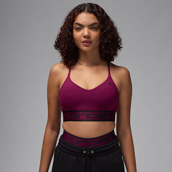 Nike burgundy sports bra online
